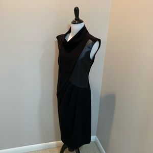 Lafayette 148 Black dress with leather inset